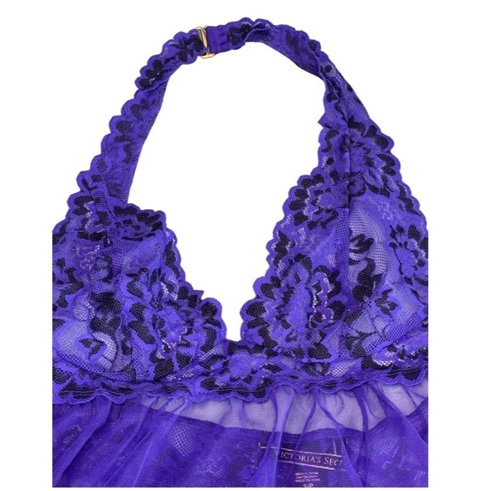 Victoria’s Secret Babydoll Purple and Black Lace Size S/P Great Condition - Picture 4 of 7